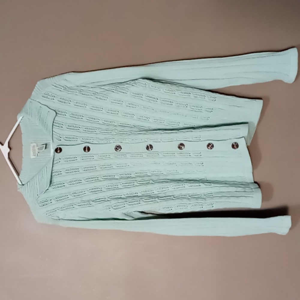 Classic Elements Mint Green Full Button Fitted Ar… - image 1